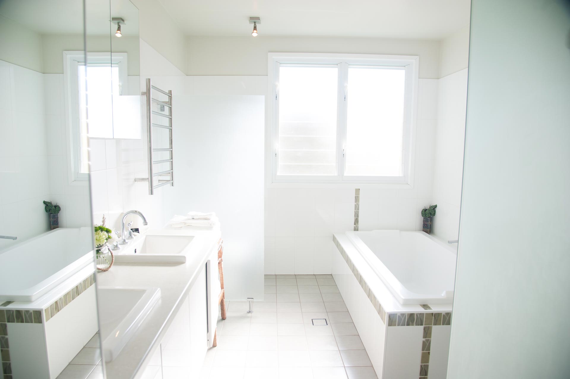 Luxury bathroom with full size bath